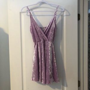 Purple crushed velvet dress from free people
